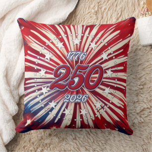 Amerikas 250. Geburtstag 1776-2026 RWB Feuerwerk Kissen