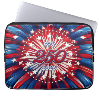 Amerikas 250. Geburtstag 1776-2026 RWB Feuerwerk Laptopschutzhülle