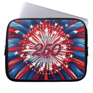 Amerikas 250. Geburtstag 1776-2026 RWB Feuerwerk Laptopschutzhülle