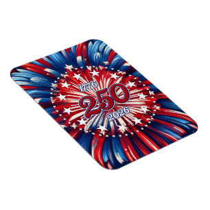 Amerikas 250. Geburtstag 1776-2026 RWB Feuerwerk Magnet