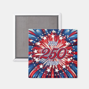 Amerikas 250. Geburtstag 1776-2026 RWB Feuerwerk Magnet