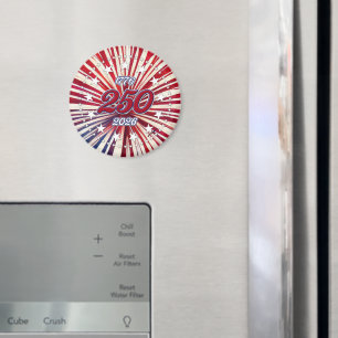 Amerikas 250. Geburtstag 1776-2026 RWB Feuerwerk Magnet