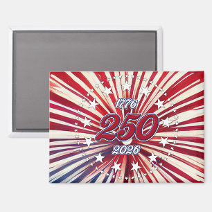 Amerikas 250. Geburtstag 1776-2026 RWB Feuerwerk Magnet