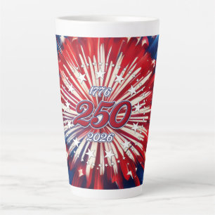 Amerikas 250. Geburtstag 1776-2026 RWB Feuerwerk Milchtasse