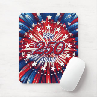 Amerikas 250. Geburtstag 1776-2026 RWB Feuerwerk Mousepad
