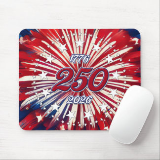 Amerikas 250. Geburtstag 1776-2026 RWB Feuerwerk Mousepad