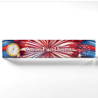 Amerikas 250. Geburtstag 1776-2026 RWB Feuerwerk Namensplakette