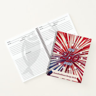 Amerikas 250. Geburtstag 1776-2026 RWB Feuerwerk Notizbuch