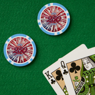 Amerikas 250. Geburtstag 1776-2026 RWB Feuerwerk Pokerchips