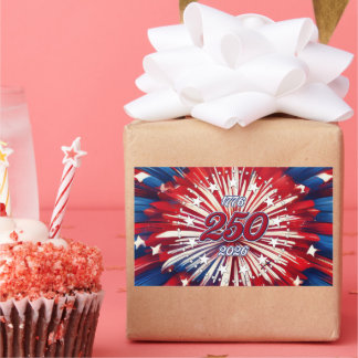 Amerikas 250. Geburtstag 1776-2026 RWB Feuerwerk Rechteckiger Aufkleber