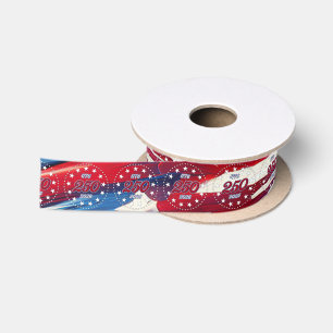 Amerikas 250. Geburtstag 1776-2026 RWB Feuerwerk Satinband