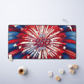 Amerikas 250. Geburtstag 1776-2026 RWB Feuerwerk Schreibtischunterlage