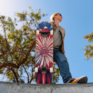Amerikas 250. Geburtstag 1776-2026 RWB Feuerwerk Skateboard