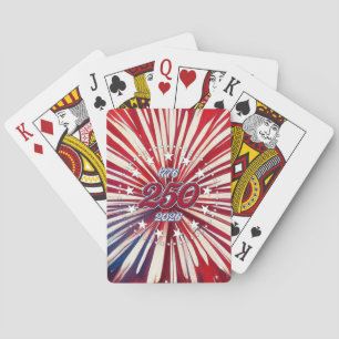 Amerikas 250. Geburtstag 1776-2026 RWB Feuerwerk Spielkarten