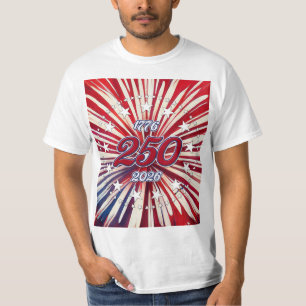 Amerikas 250. Geburtstag 1776-2026 RWB Feuerwerk T-Shirt