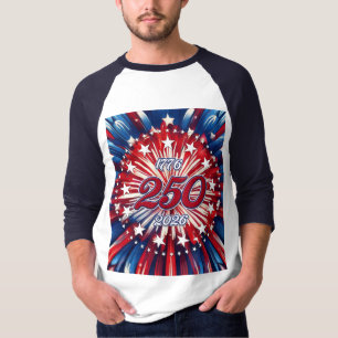 Amerikas 250. Geburtstag 1776-2026 RWB Feuerwerk T T-Shirt