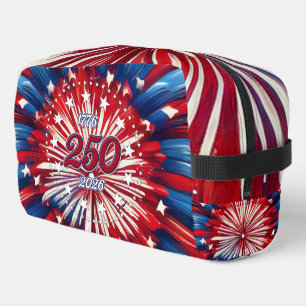 Amerikas 250. Geburtstag 1776-2026 RWB Feuerwerk Waschbeutel