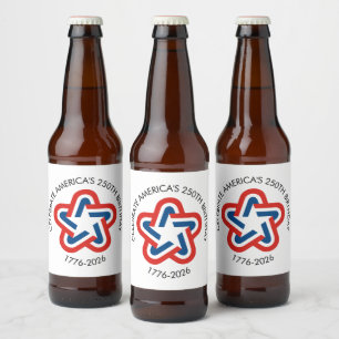 Amerikas 250. Geburtstag - 1776-2026 Vintage Stern Bierflaschenetikett