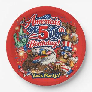 Amerikas 250. Geburtstag 4. Juli-Feier Pappteller