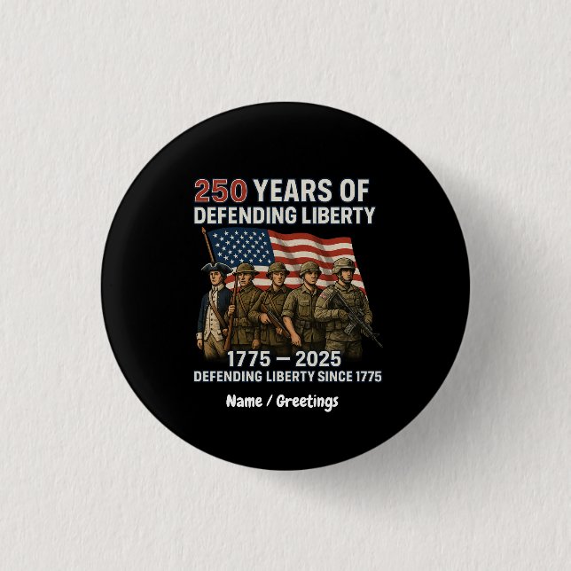 Amerikas 250. Geburtstag der Militärparade der US- Button (Vorderseite)