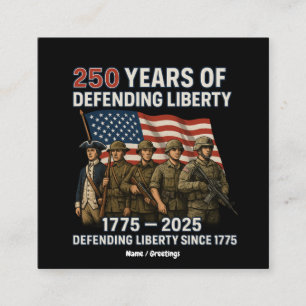 Amerikas 250. Geburtstag der Militärparade der US- Quadratische Visitenkarte