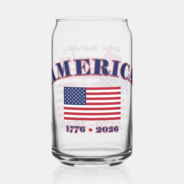Amerikas 250. Geburtstag Dosenglas (Rückseite)