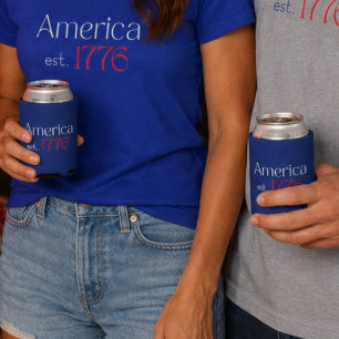 Amerikas 250. Geburtstag est 1776 Typografie Blau Selters Dosenkühler