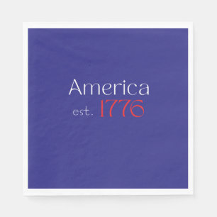 Amerikas 250. Geburtstag est 1776 Typografie Blau Serviette