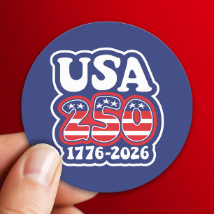 Amerikas 250. Geburtstag - Groovy USA 250 Runder Aufkleber