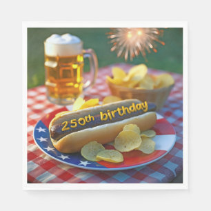 Amerikas 250. Geburtstag Hot Dog Serviette