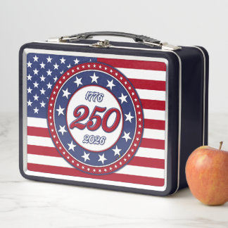 Amerikas 250. Geburtstag mit der USA-Flagge Metall Brotdose