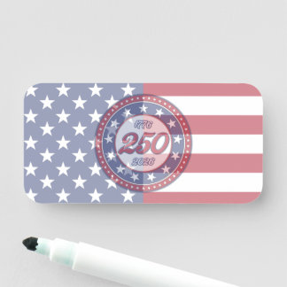Amerikas 250. Geburtstag mit der USA-Flagge Namensschild