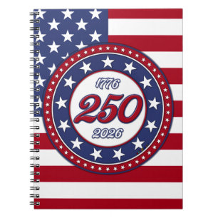 Amerikas 250. Geburtstag mit der USA-Flagge Notizblock