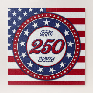 Amerikas 250. Geburtstag mit der USA-Flagge Puzzle