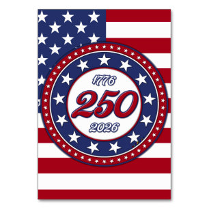 Amerikas 250. Geburtstag mit der USA-Flagge Tischnummer