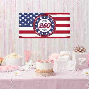 Amerikas 250. Geburtstag mit USA-Flagge Banner