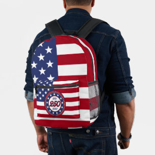 Amerikas 250. Geburtstag mit USA-Flagge Bedruckter Rucksack