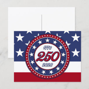 Amerikas 250. Geburtstag mit USA-Flagge Einladungspostkarte
