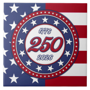 Amerikas 250. Geburtstag mit USA-Flagge Fliese
