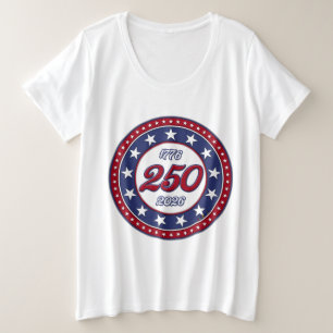 Amerikas 250. Geburtstag mit USA-Flagge Große Größe T-Shirt