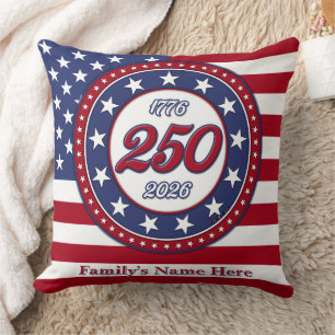 Amerikas 250. Geburtstag mit USA-Flagge Kissen