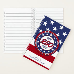 Amerikas 250. Geburtstag mit USA-Flagge Notizbuch