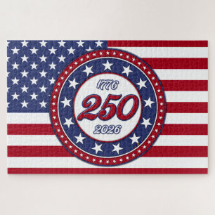 Amerikas 250. Geburtstag mit USA-Flagge Puzzle