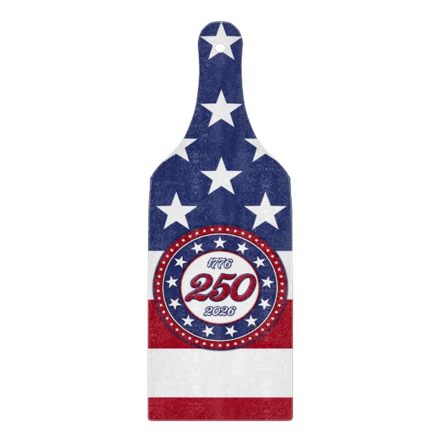 Amerikas 250. Geburtstag mit USA-Flagge Schneidebrett (Vorderseite)
