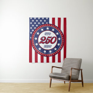 Amerikas 250. Geburtstag mit USA-Flagge Wandteppich