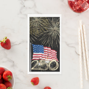 Amerikas 250. Geburtstag mit Wunderkerzen Serviette