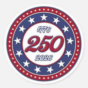 Amerikas 250. Geburtstag Runder Aufkleber