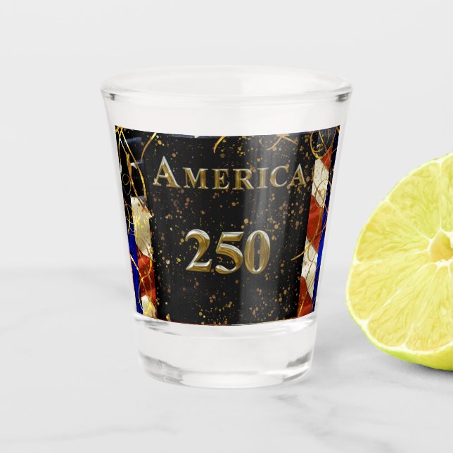 Amerikas 250. Geburtstag! Schnapsglas (Vorderseite)