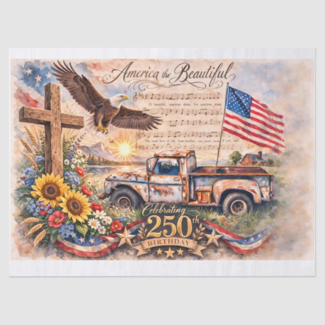Amerikas 250. Geburtstag Seidenpapier (Vorderseite)