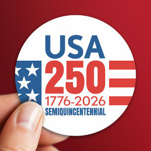 Amerikas 250. Geburtstag - Sterne und Streifen Runder Aufkleber